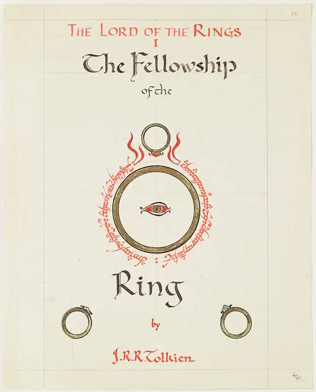 جلد کتاب یاران حلقه با طراحی تالکین