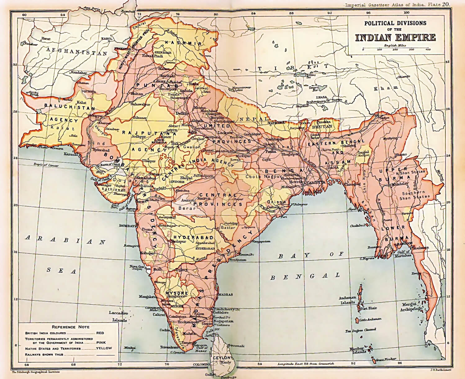 Map by Edinburgh Geographical Institute; J. G. Bartholomew and Sons. [Public domain], via Wikimedia Commons