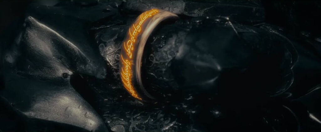 حلقه یگانه بر انگشت سائورون در فیلم ارباب حلقه‌ها: یاران حلقه