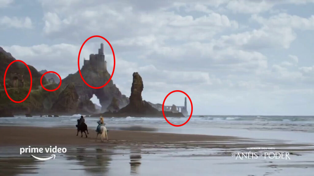 سوارکاری یک مرد و زن بر روی ساحل در تیزر تریلر سریال ارباب حلقه‌ها حلقه‌های قدرت