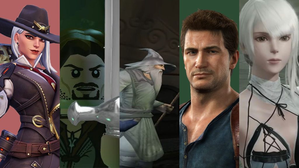 Left to Right: Ashe, Gandalf, Aragorn, Nathan Drake, Kainé